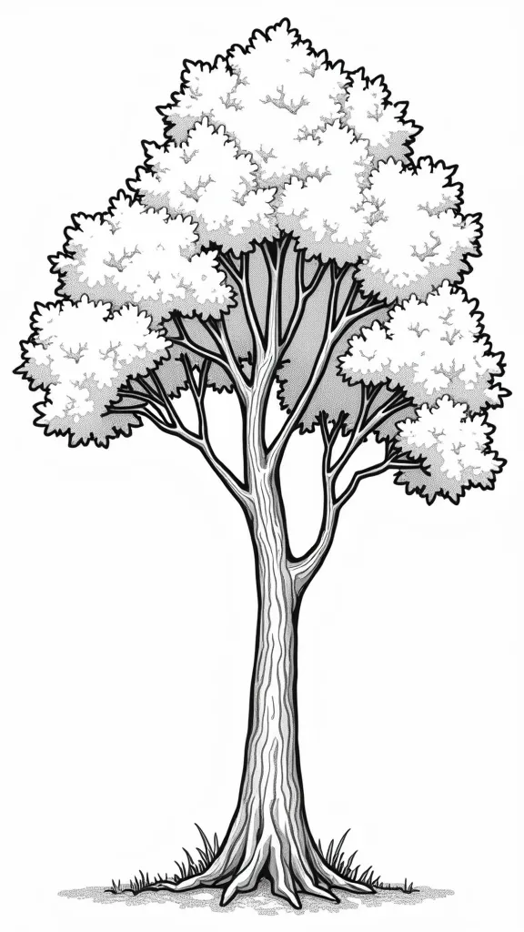 tree coloring pages free